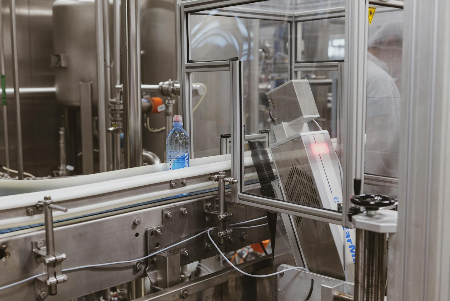 Modern automated manufacturing production line with machinery and equipment