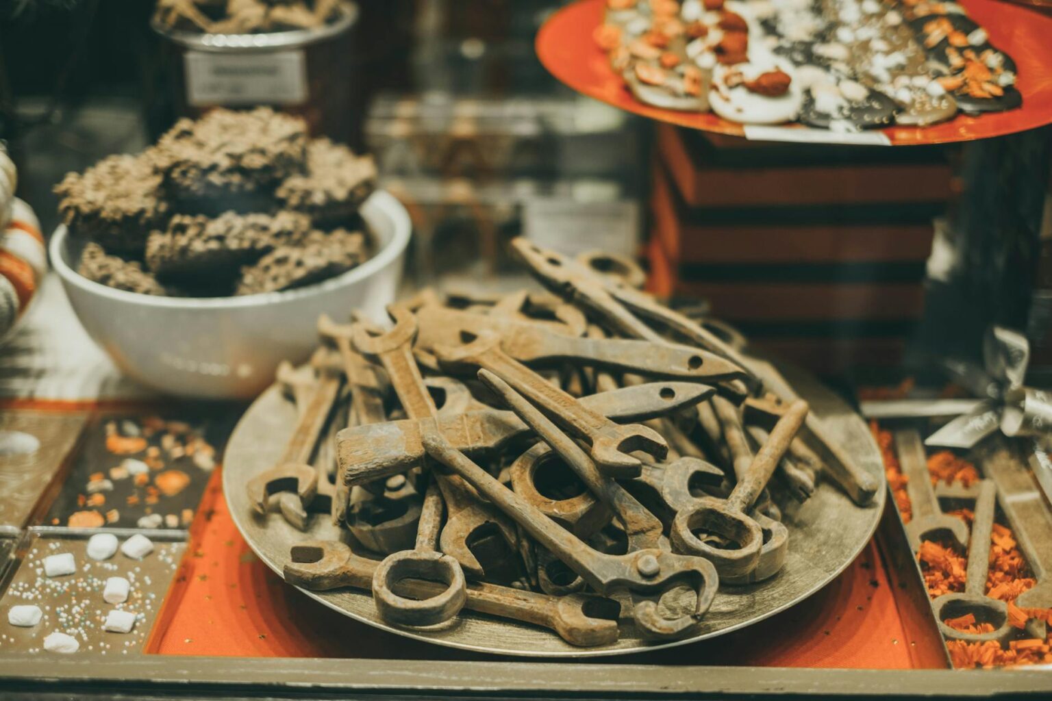 How Rising Cocoa Prices Are Forcing Chocolate Makers Into Alternative Ingredients Industrial chocolate production line with conveyor belts and machinery in a modern manufacturing facility