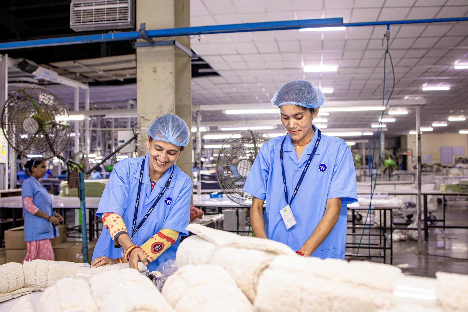 Industrial workers participating in hands-on training program
