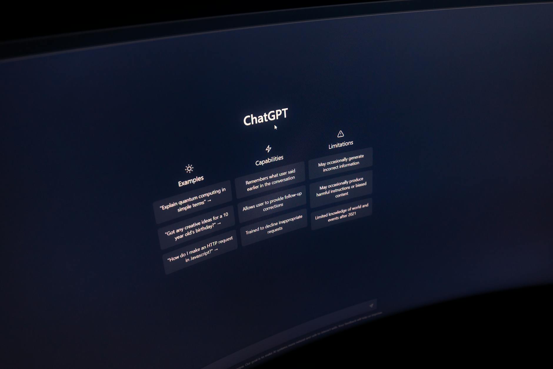 Computer screen showing automated chatbot interface replacing human customer service