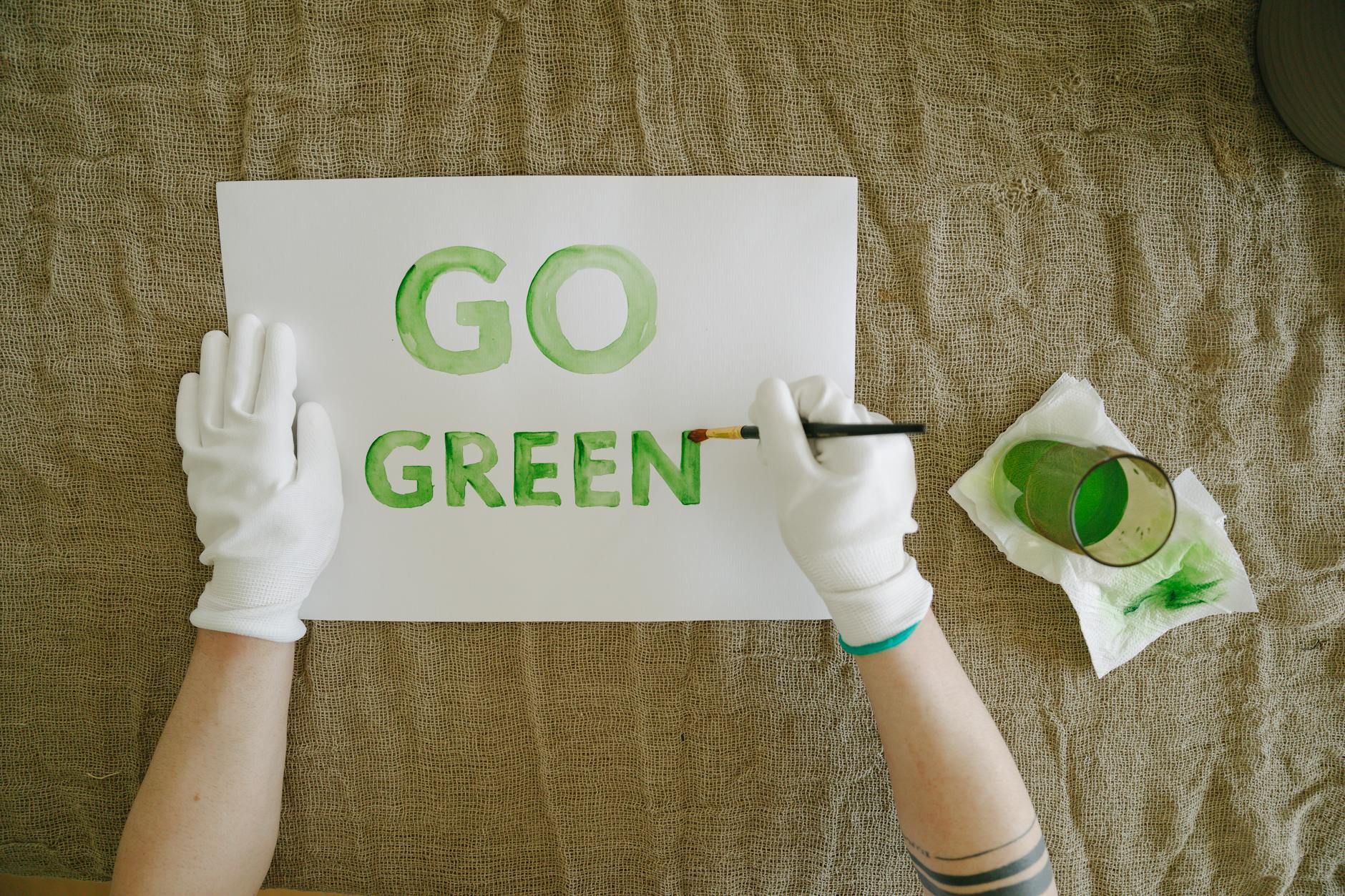 Green business concept with sustainable growth and environmental responsibility