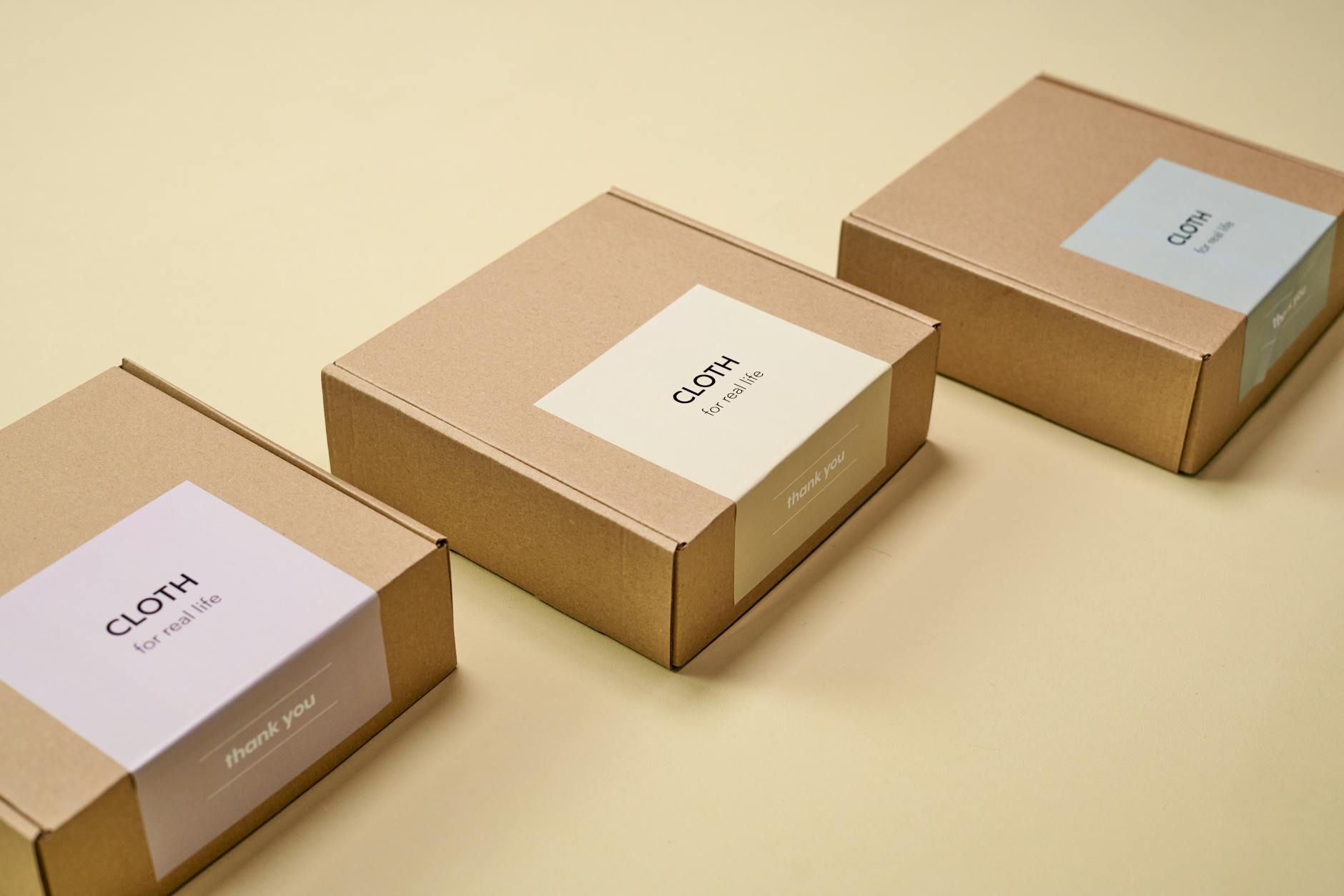 Stack of cardboard shipping packages and delivery boxes
