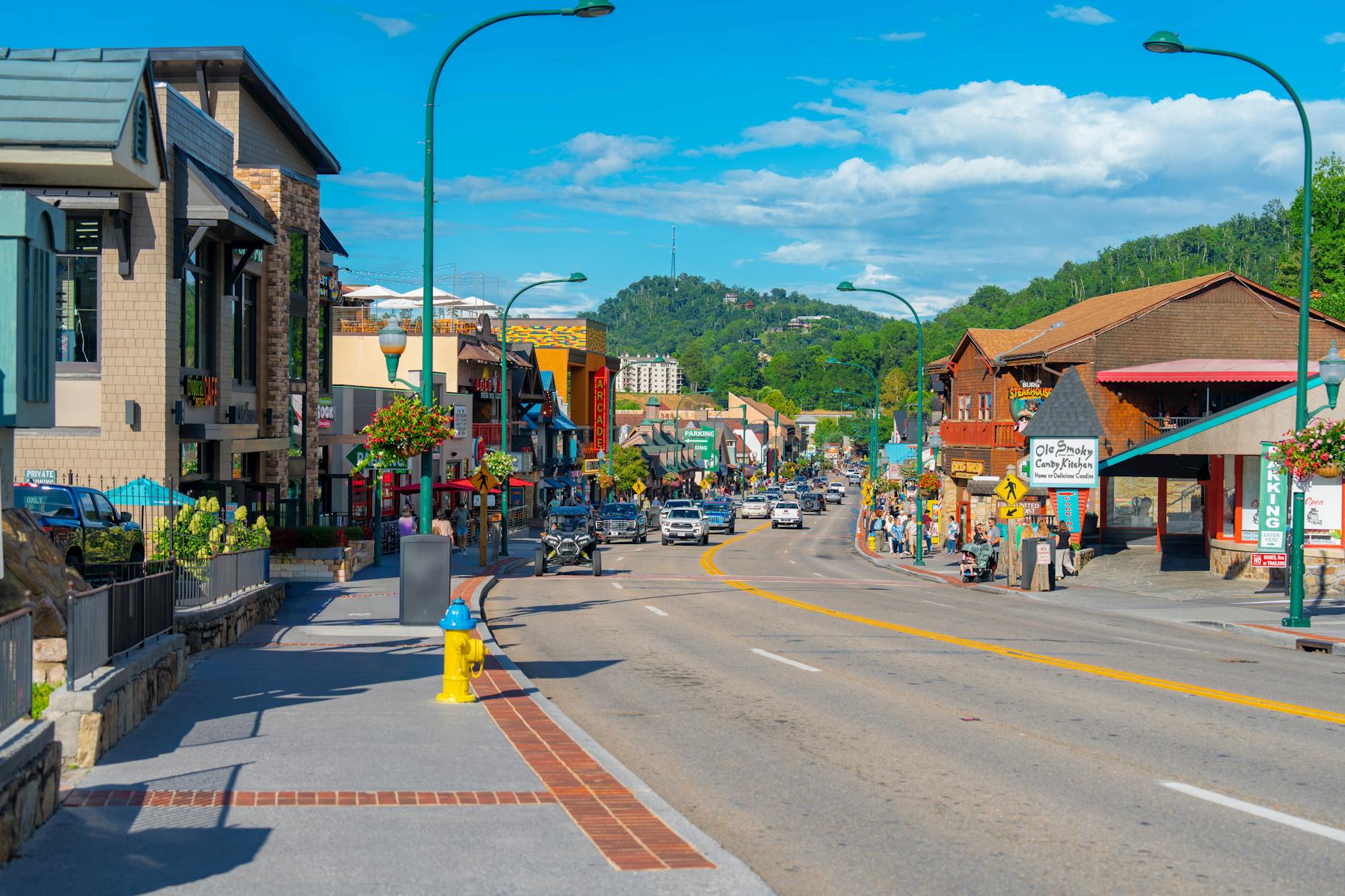 Charming small town main street showing rural community attracting remote businesses