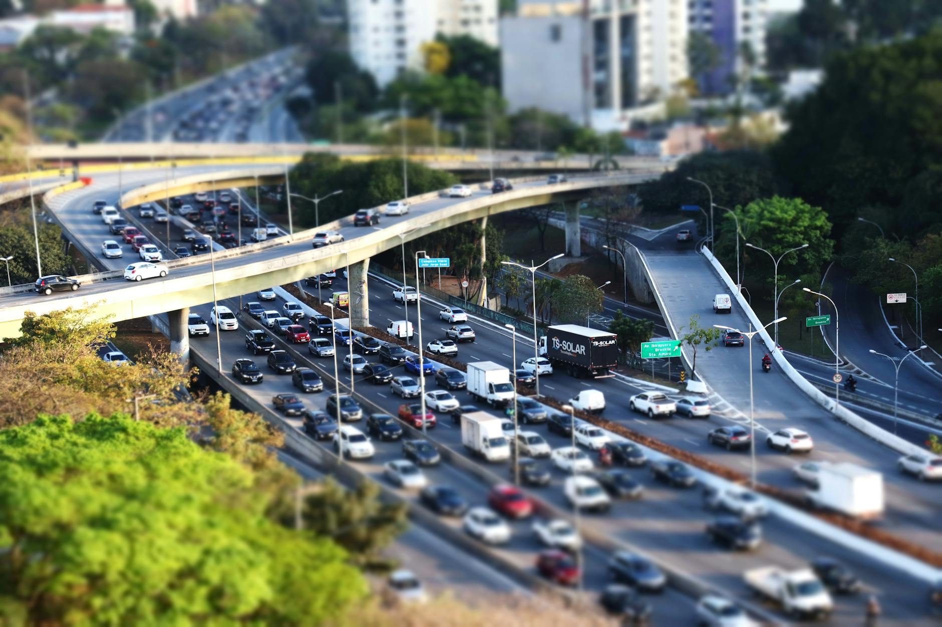 Highway with vehicle traffic demonstrating infrastructure usage that generates steady revenue for bond investors