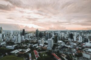 Sovereign Wealth Funds Are Quietly Accumulating U.S. Real Estate Aerial view of a major U.S. city skyline representing commercial real estate markets