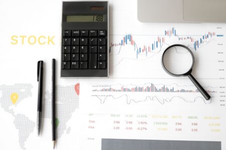 Close-up of financial market charts showing credit spread data on a trading screen