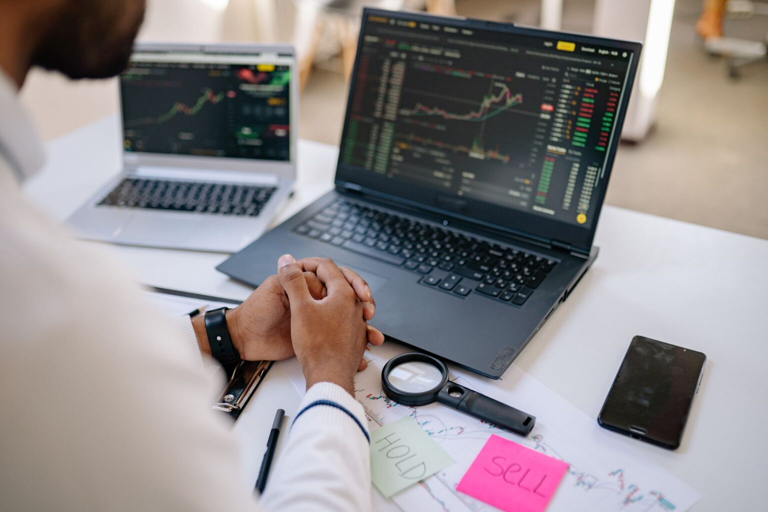 Synthetic Equity Financing Is Quietly Displacing Prime Brokerage Lending Multiple financial trading screens displaying equity market data and charts